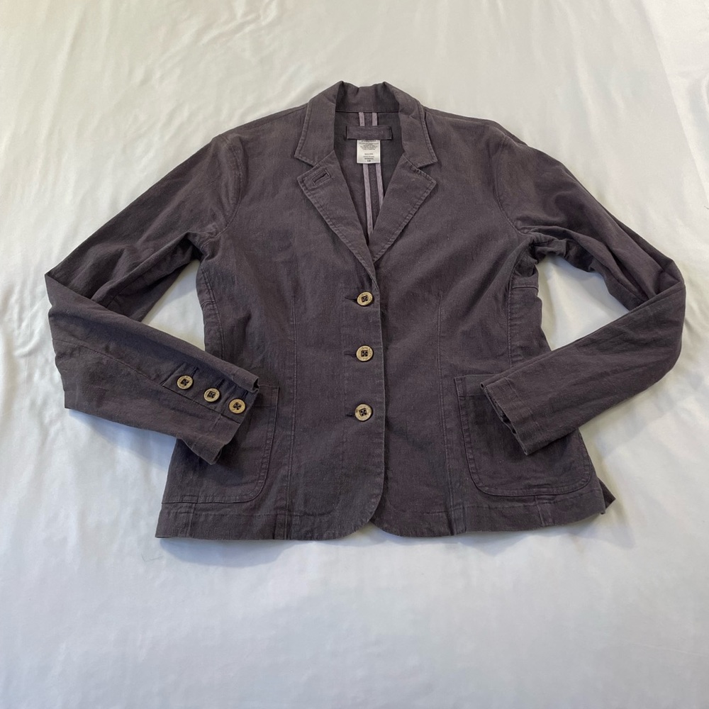 Womens Patagonia Long Sleeve Purple 55% Hemp Button Up Jacket Blazer - 10